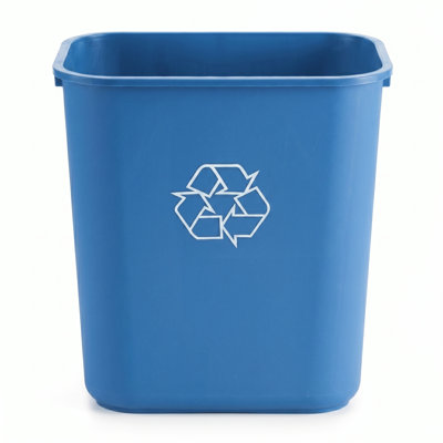 Corbeille de recyclage rectangulaire 7 gallons | Ensemble de 6