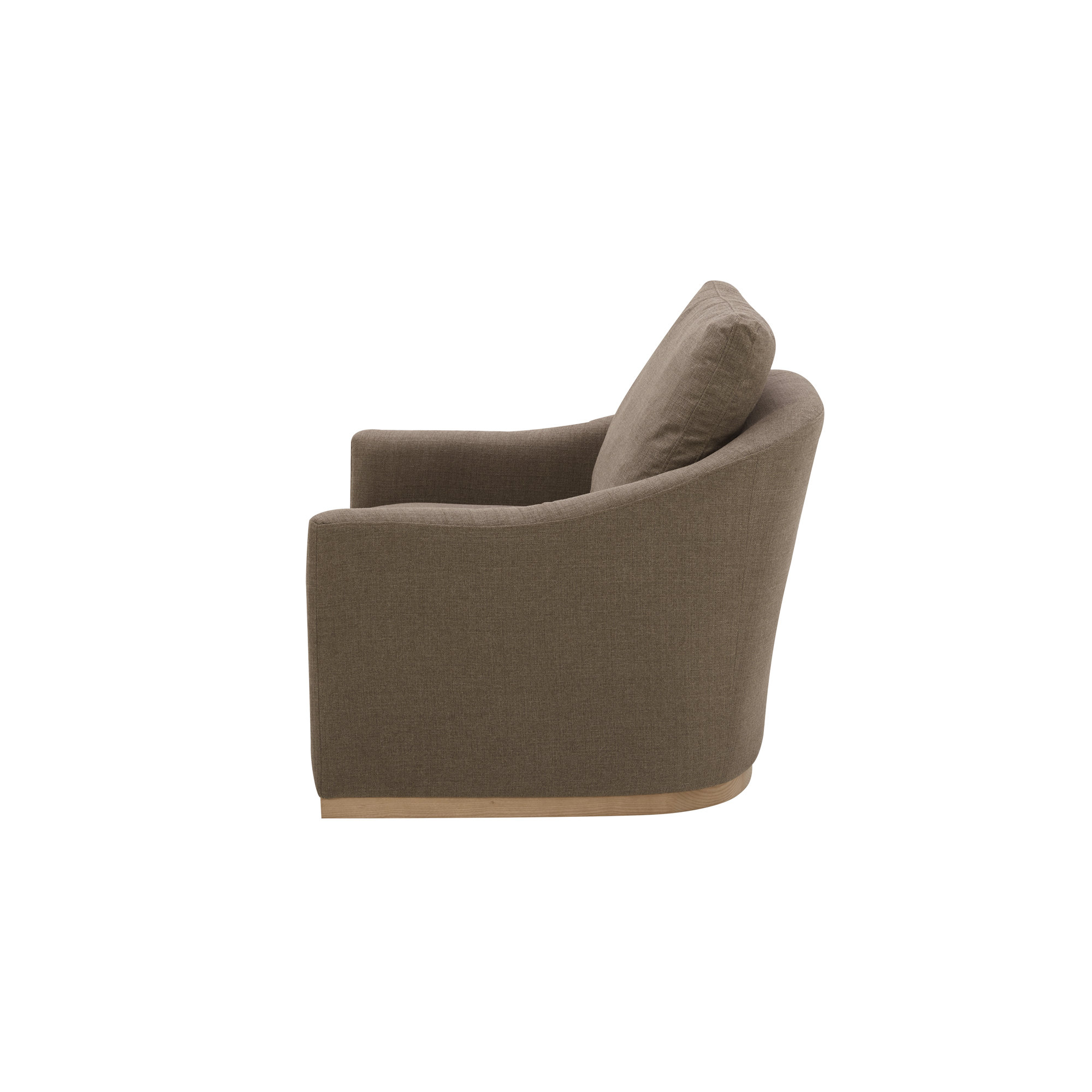 Coriyah Upholstered Swivel Armchair, Soft Taupe Basketweave