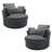 Upholstered Swivel Lounge Armchair With Pillow(Set of 2)-116445227
