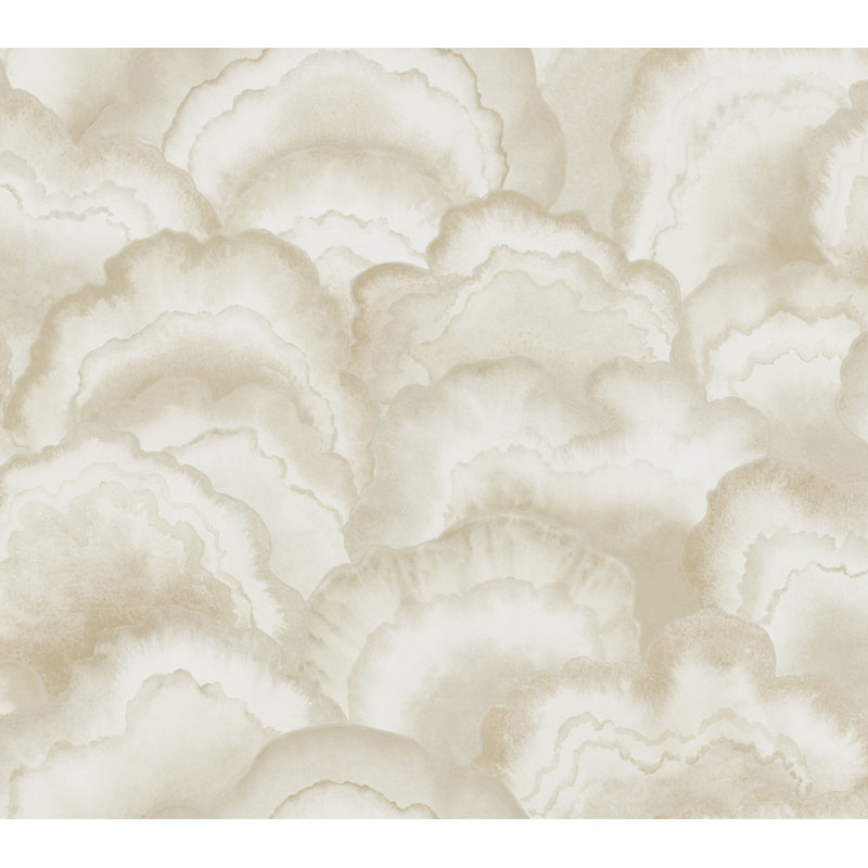 Papier peint Abalone Lavender Fans, Beige