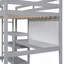 Lit mezzanine simple en bois avec tablettes, bureau et tableau d'écriture-1849593631-1849593628