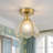 1-Light Traditional French Beveled Glass Semi Flush Mount