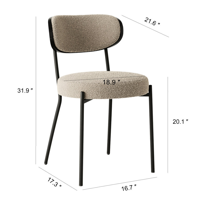 2 chaises de salle à manger - avec dossier en placage de frêne, pieds en métal, revêtement brun, cuisine ergonomique (2) et brun, ergonomique, capacité maximale de 250 lb