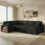 Canapé-lit modulaire en forme de U 117 po avec méridienne en forme de U avec rangement et bibliothèque latérale, noir-121243986