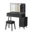 Meuble-lavabo moderne avec lumières DEL et miroir, ensemble de coiffeuse 4 tiroirs avec tabouret, luminosité réglable en 3 couleurs, peu encombrant pour la chambre à coucher-2133070588