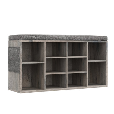 Banc à chaussures avec coussin, banc d'entrée