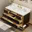 48 po X P 22 po P 35,4 po Meuble-lavabo simple H en blanc avec plateau en marbre blanc-676634626-676634631