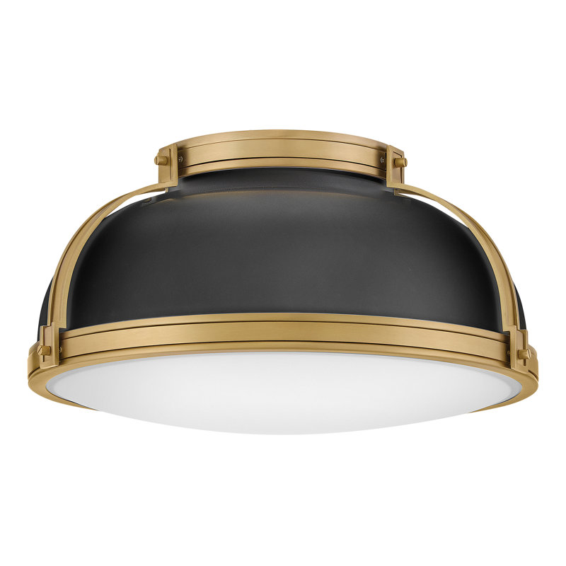 Tailored Medium Dome Flush Mount Ceiling Light, Gold, Black