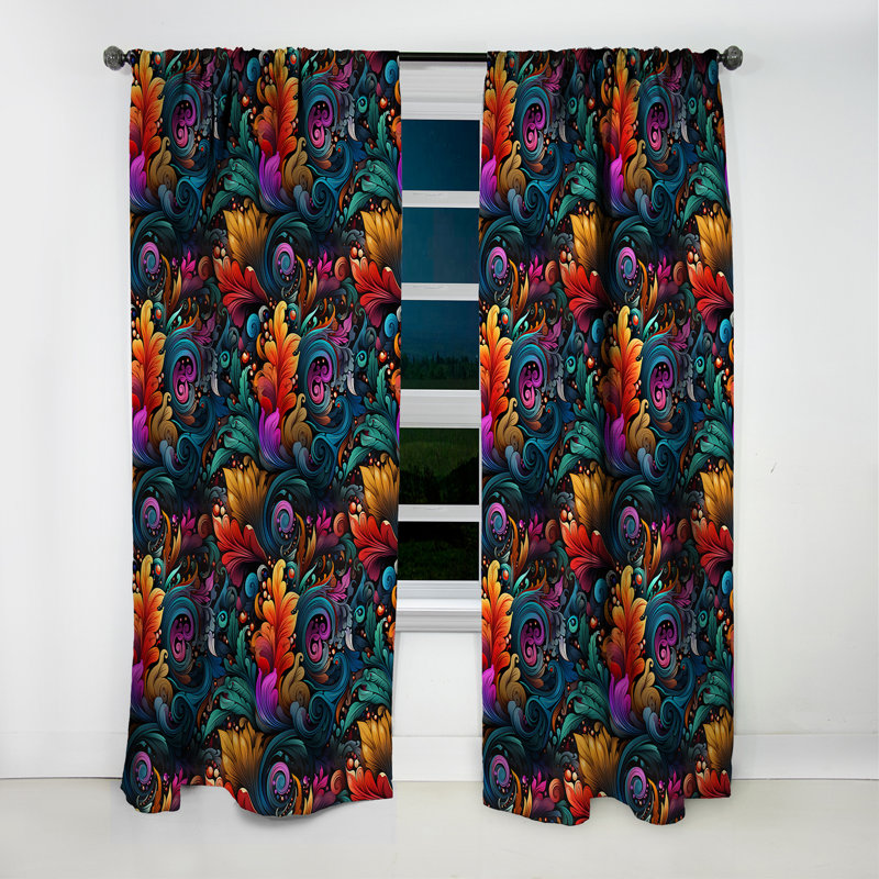 Libbey - Rideau à motif floral - Rideau occultant - 1 panneau, L 52 po x L 120 po