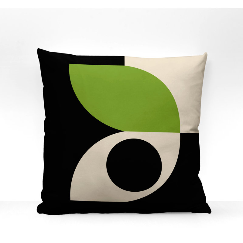 Coussin décoratif intérieur / extérieur en polyester filé Josi, 15 po x 15 po, Chartreuse