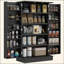 Garde-manger autoportant de 41 po - portes doubles, étagères totales à 17 niveaux (12 portes + 5 intérieures) et tablettes réglables-396611368