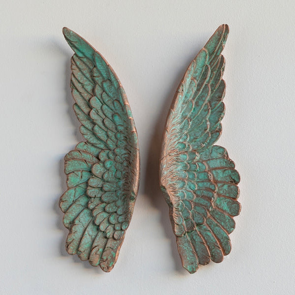 Handmade Wall Decor on Polyresin, Copper Patina