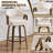 360° Swivel Mid-Century-Modern Walnut Bar Stool With Curved Upholstered Back-324509858