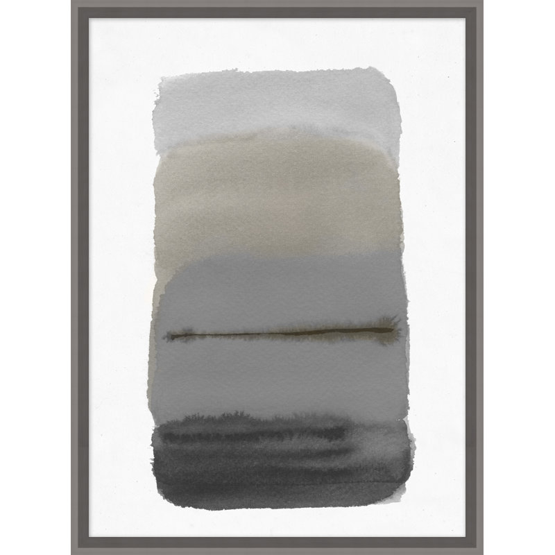 Gris délavé 2 - Peinture encadrée sur papier