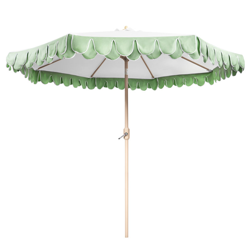 Parasol Adahir 108 avec contrepoids inclus, Vert, Beige