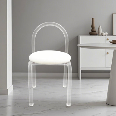 Modern Minimalist Acrylic Chair, Makeup Chair, Acrylic Clear Desk Chair- 15.75"(D)*15.75"(W)*28.35"(H) by Ivy Bronx