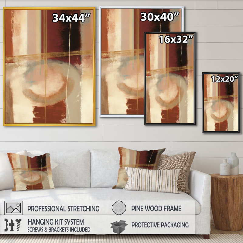 Chocolate Brown Elementary VI " Chocolate Brown Elementary VI ", 20" H x 12" W x 1" D, Gold Floater Framed