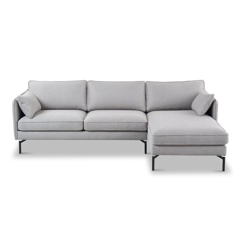 Corentine 2 - Piece Upholstered Corner Sectional, Right Hand Facing, Light Grey