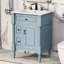 Meuble-lavabo de salle de bain avec lavabo, armoire de salle de bain autoportante de 24 pouces avec tiroir rabattable, tablette réglable-124573673-124573672
