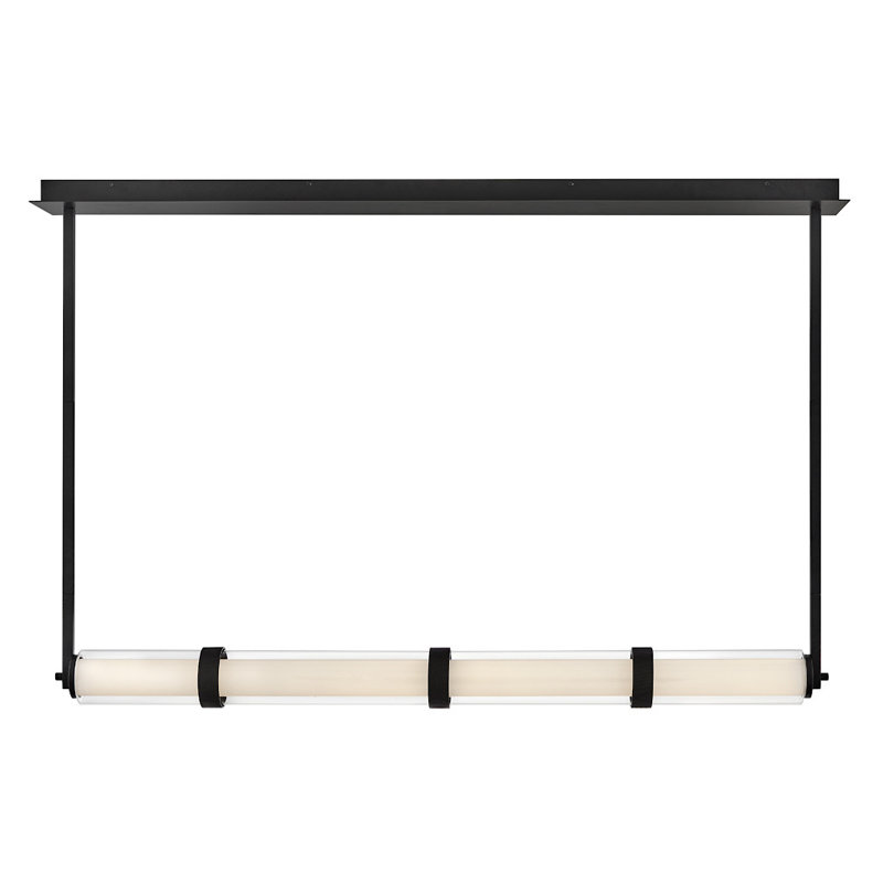 Cy Integrated LED Linear Pendant w/ Clear & Etched Opal Glass, Black