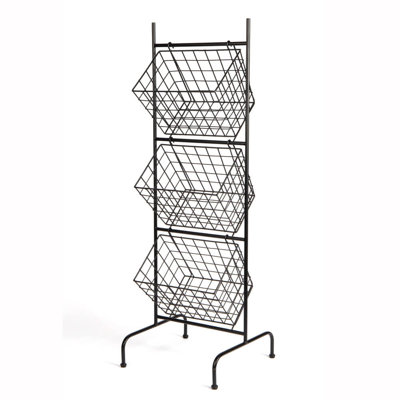 3 TIER WIRE BASKET DISPLAY STAND