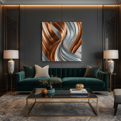 Art mural sur toile brun diagonal