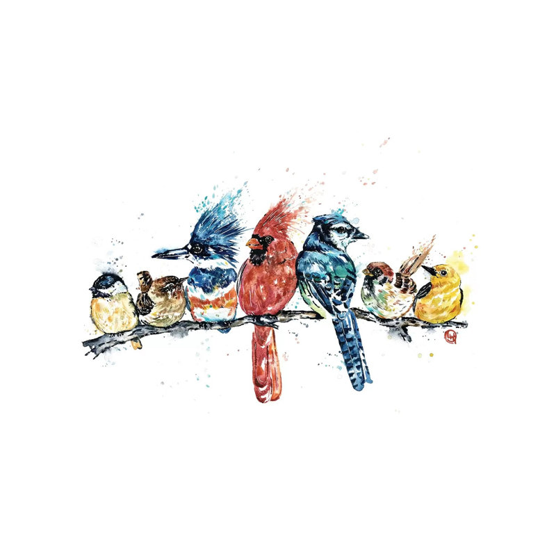 Birds On A Branch by Lisa Whitehouse - Wrapped Canvas Painting, 66.04 cm H x 45.72 cm W x 3.175 cm D