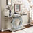 Sparkling Crystal Hexagon Mirror Entryway - Premium Modern Foyer Console Table With Diamond Glass Effects