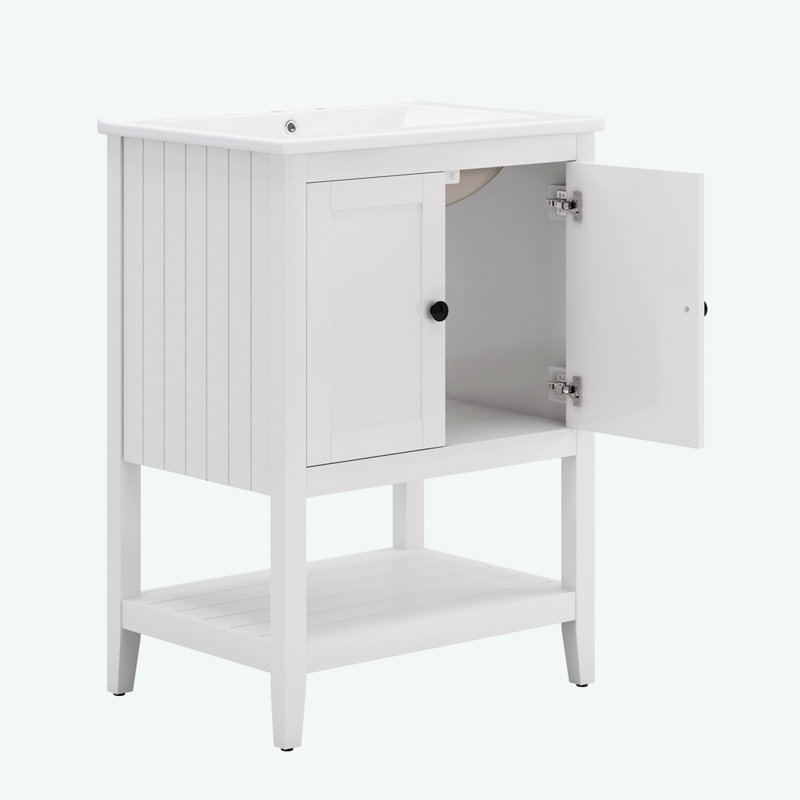 Meuble-lavabo blanc 24 po avec comptoir d'évier