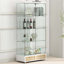 Vitrine moderne en verre avec grands tiroirs