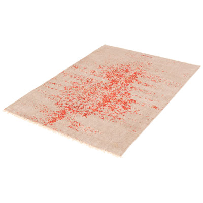 Tapis rose noué à la main