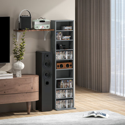 HOMCOM CD/DVD Storage Unit with 9/18 Compartments