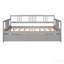 Lit de jour double en bois avec lit gigogne simple, gris