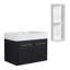 Meuble-lavabo mural 30 po avec lavabo et support de rangement, lavabo en résine à rebords épais, ensemble KD-130627919-130627920