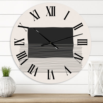 Minimal Geometric Lines and Squares VIII - Horloge murale moderne