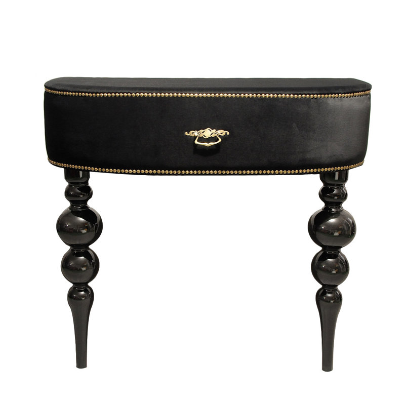 Baroque 102cm Console Table, Black