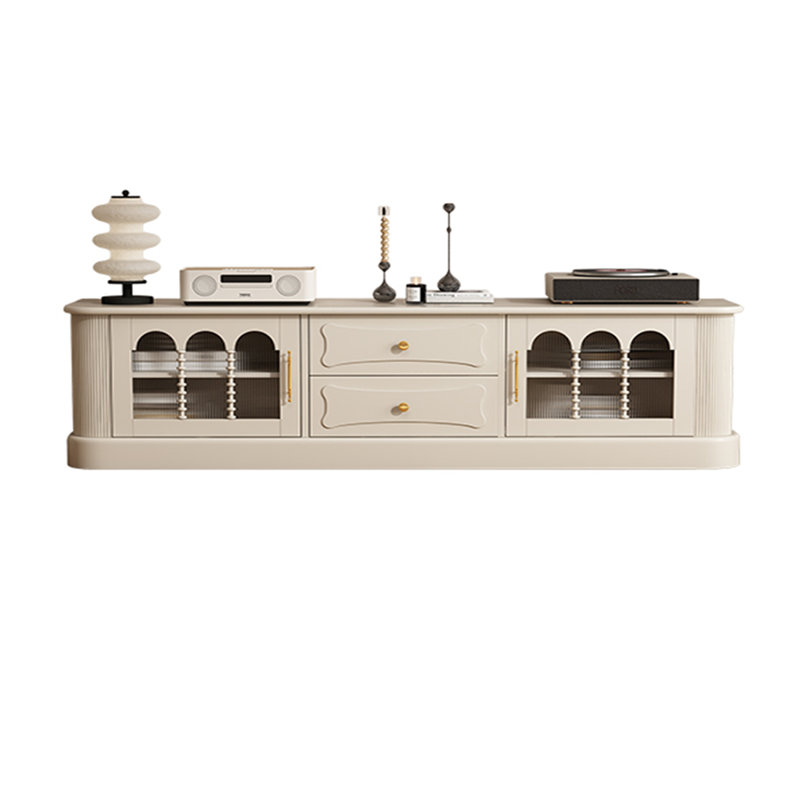 Meuble télé en bois massif de style français, H 19,68 po x L 78,74 po x l 15,75 po
