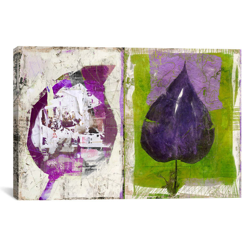 "# 2 Color Leaves" par Luz, impression sur toile, H 8 po x l 12 po x P 0,75 po, Toile tendue, Pas de tapis