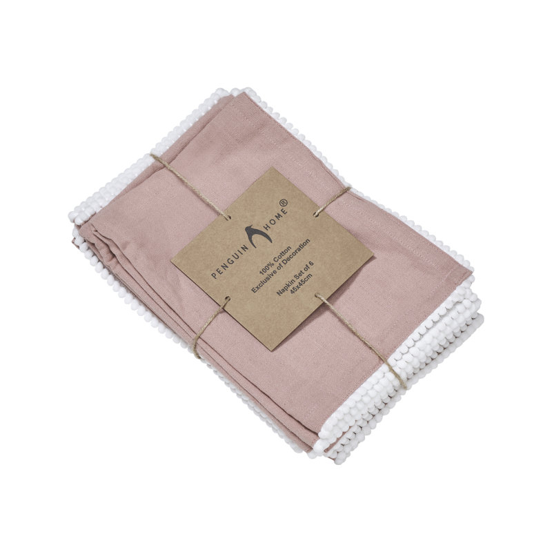 100% Cotton Solid Colour Varied Napkin, Dusty Pink