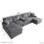 Canapé modulaire surdimensionné en U de 126 po avec console et porte-gobelet-116743461