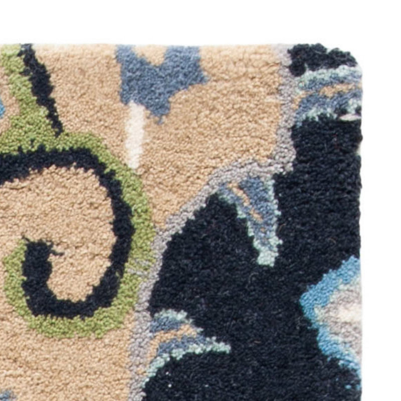Floral Wool Hand Woven Area Rug, Rectangle 76 x 122cm