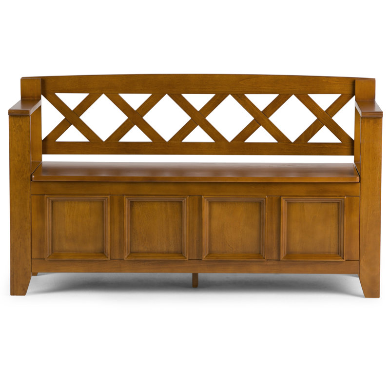 Banc de rangement en bois massif Amherst, Brun clair Avalon