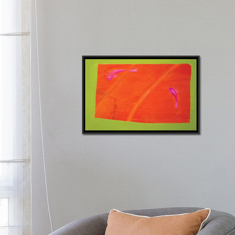 " Two Fish " by Andrew Squire, Black Framed Canvas, No Mat, 32" H x 48" W x 1.5" D
