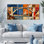 «Abstract Bridge», reproduction d'art sur toile tendue sur toile (ensemble de 3)