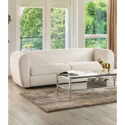87" W Contemporary Sofa, Off-White
