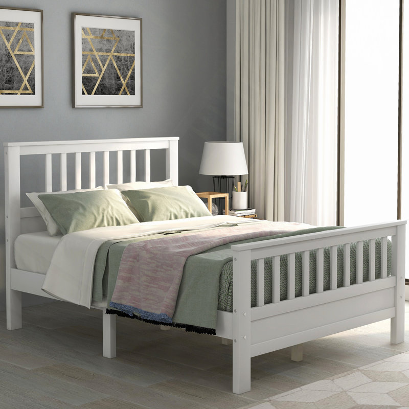Wood Platform Bed With Headboard And Footboard