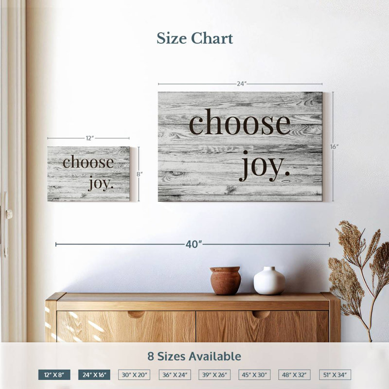 Choose Joy Typography, 16" H x 24" W