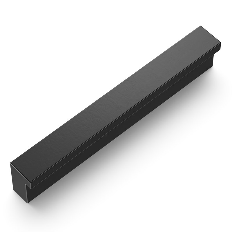 Modern Black Aluminum Finger Pull Cabinet Handles