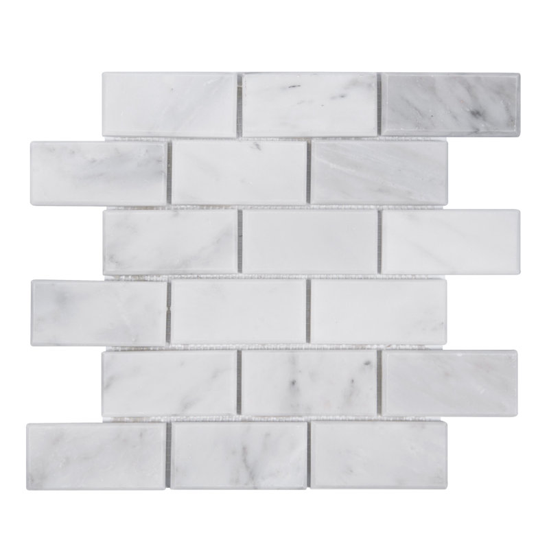 Carreau de mosaïque 12 po x 12 po, Crème/gris