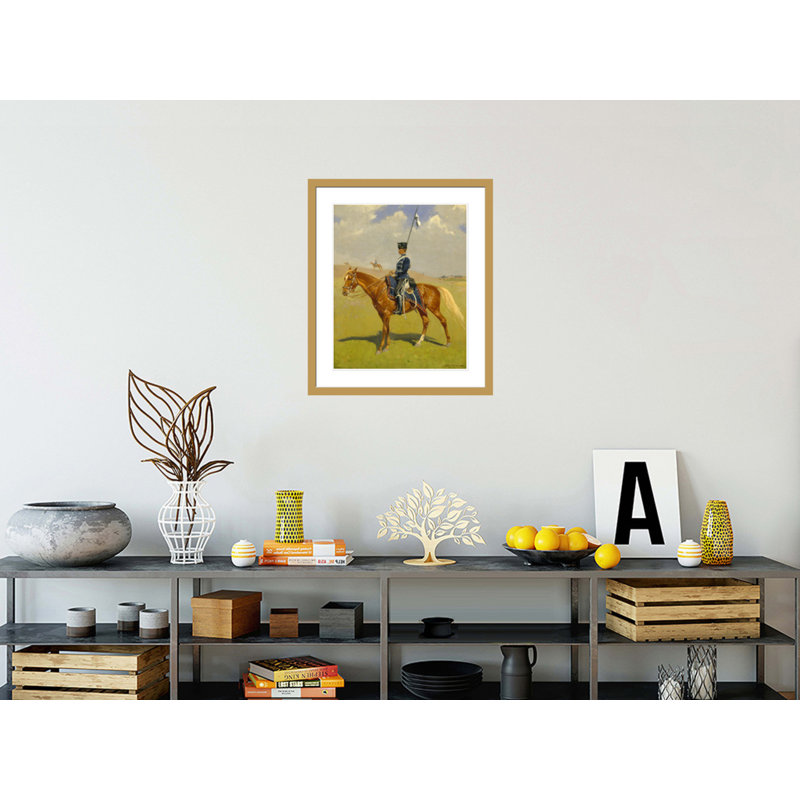 «The Hussar» par Frederic Remington - impression giclée encadrée, H 27,51 po x l 23,5 po